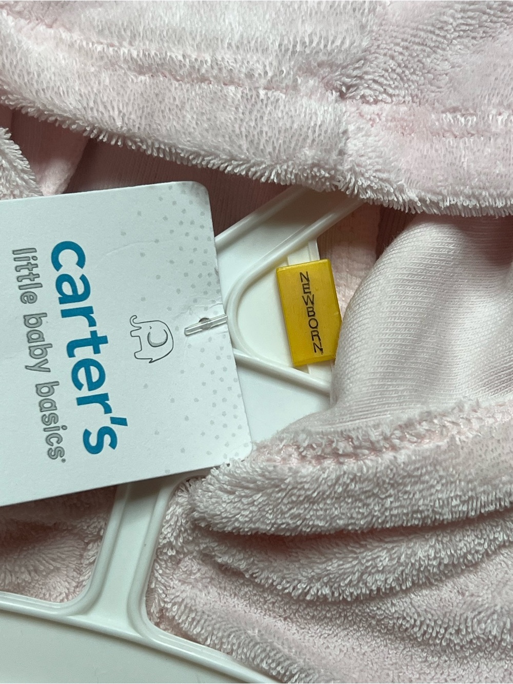Carter's Baby Girls Newborn 3 Piece Pink Terry Hooded Outfit Set NWT - Picture 5 of 8